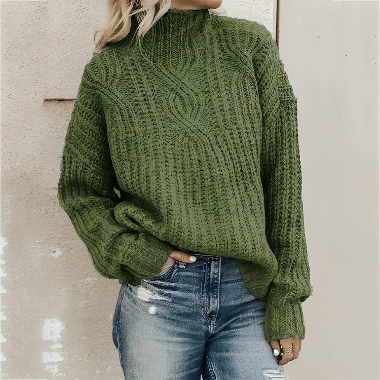 Womens Chic Cable Knit Pullover for Cozy Stylish Comfort - Rebooters