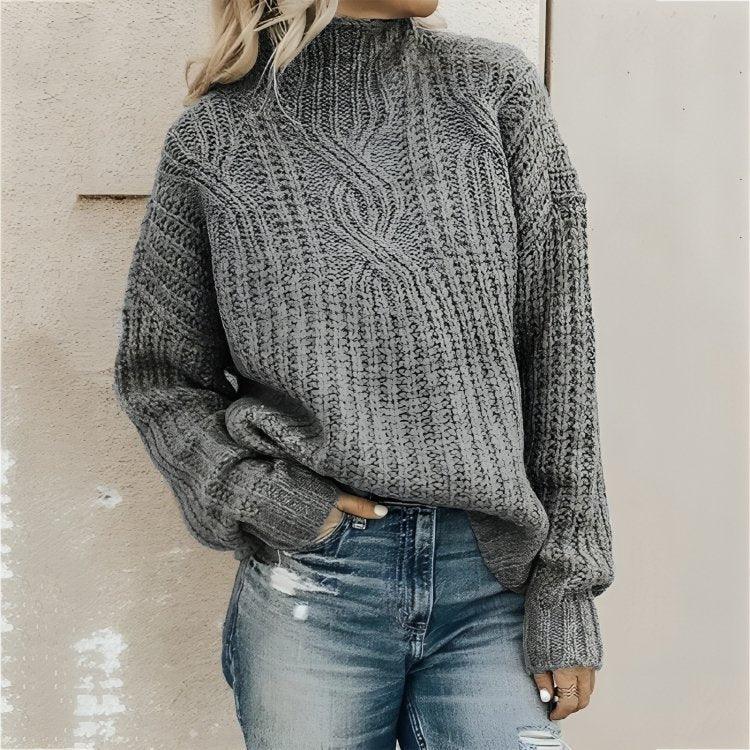 Womens Chic Cable Knit Pullover for Cozy Stylish Comfort - Rebooters