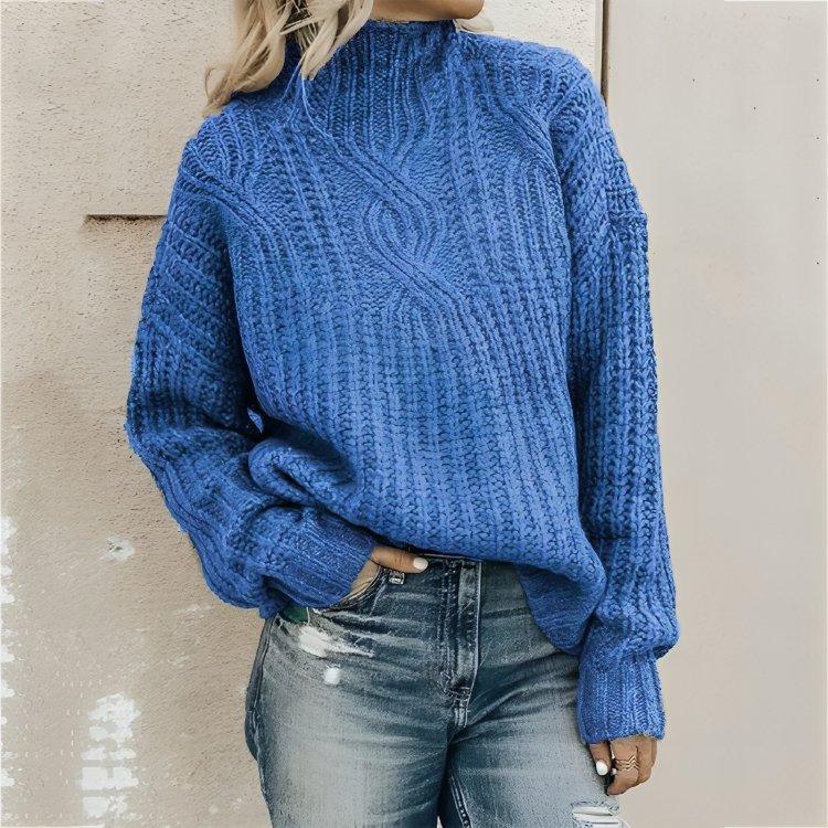 Womens Chic Cable Knit Pullover for Cozy Stylish Comfort - Rebooters