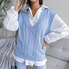 Womens Cozy Cable Knit Sweater Vest for Effortless Style - Rebooters