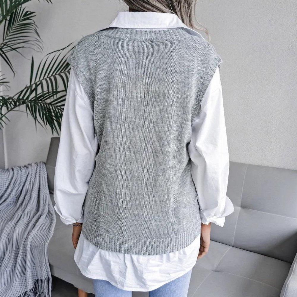 Womens Cozy Cable Knit Sweater Vest for Effortless Style - Rebooters