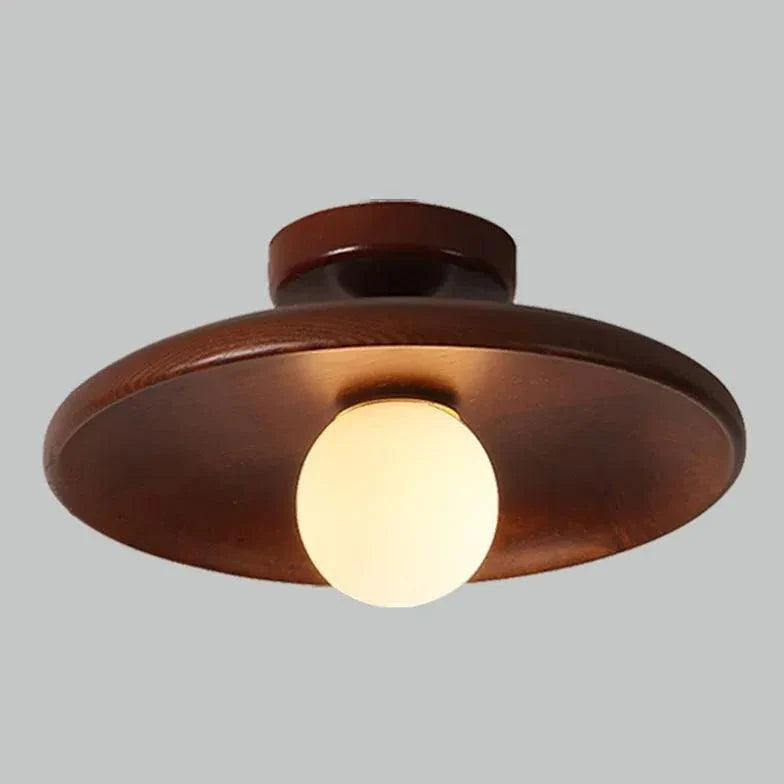 Natural Wood Modern Wooden Flush Ceiling Lights for Kitchen - Rebooters