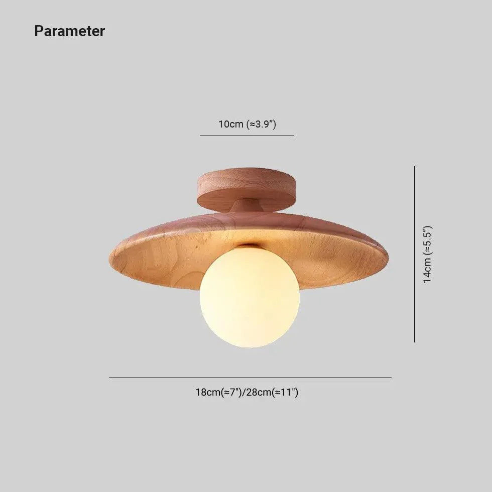 Natural Wood Modern Wooden Flush Ceiling Lights for Kitchen - Rebooters