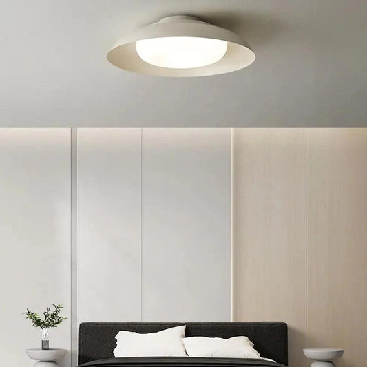 White Disc-shaped Bedroom Recessed Ceiling Light Fixture - Rebooters
