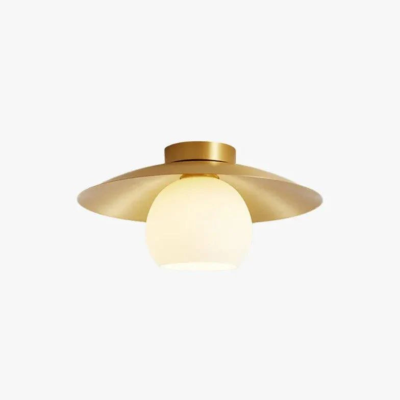 Gold Metal Glass Vintage Corridor Ceiling Light Fixture - Rebooters