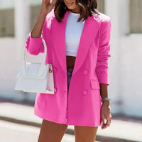 Womens Chic Everyday Blazer Jacket for Effortless Style Pink - Rebooters