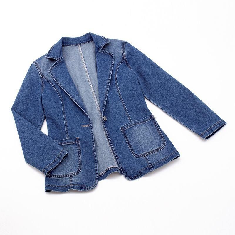 Womens Chic Everyday Denim Blazer for Casual Style - Rebooters