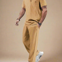 Comfortable Solid Color Casual Men Set for Summer Rebooters - mens 2 piece set