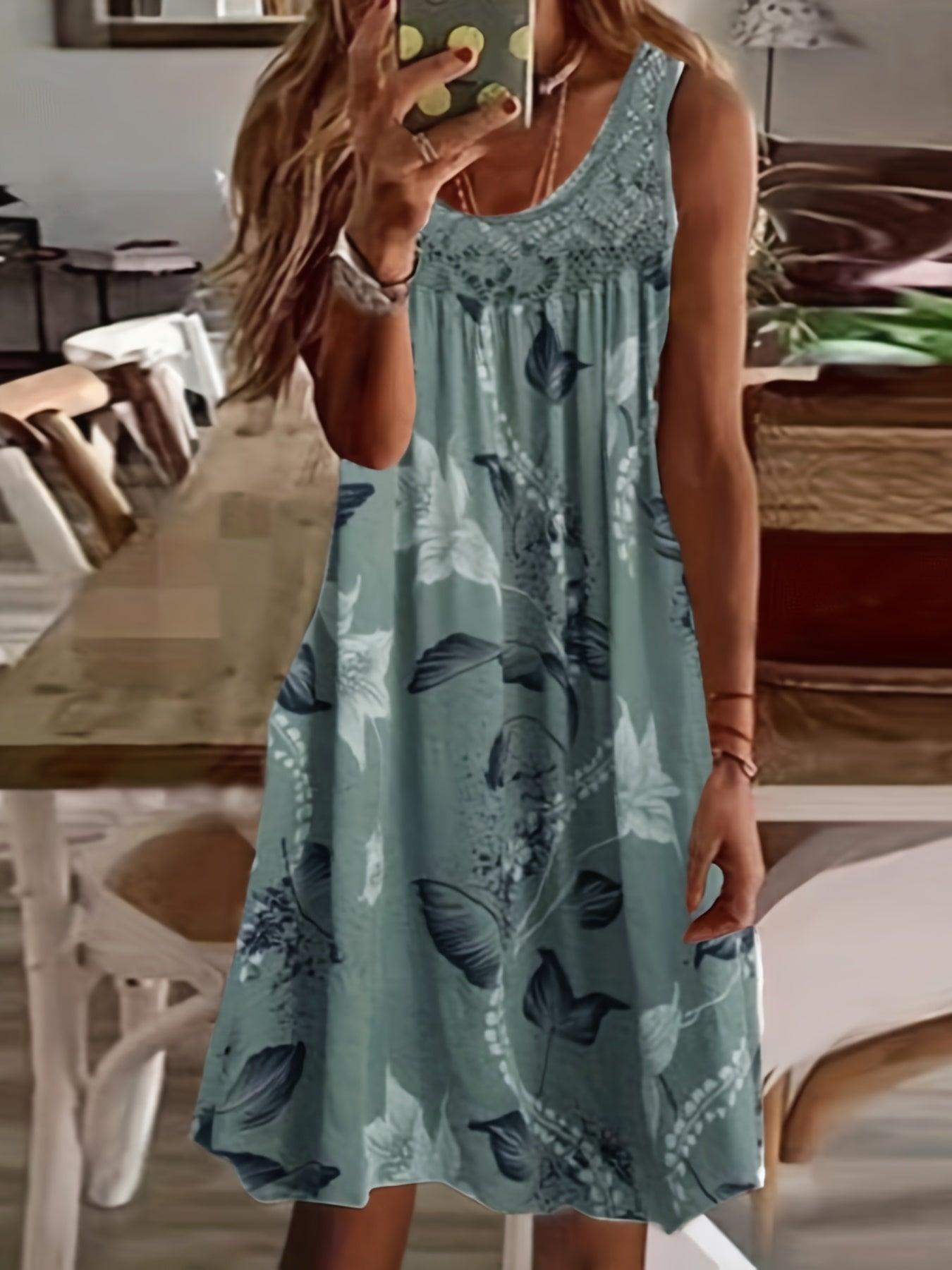 Paola Women's Floral Print Maxi Tank Dress for Effortless Style - Rebooters -Women's Dresses