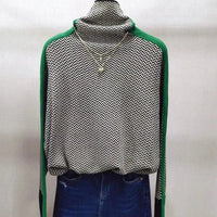 Womens Chic Chevron Print Turtleneck Sweater in Vibrant Colors - Rebooters