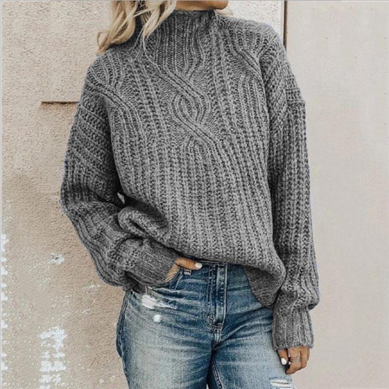 Womens Cozy Oversized Black Knit Sweater for Effortless Style - Rebooters