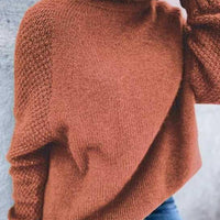 Womens Cozy Chunky Knit Turtleneck Sweater in Mustard - Rebooters