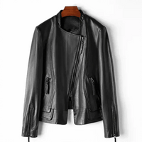 Womens Timeless Leather Biker Jacket for Bold Adventurer Black - Rebooters