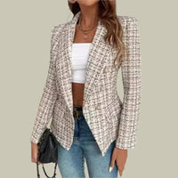Womens Timeless Tweed Blazer for Effortless Elegance - Rebooters