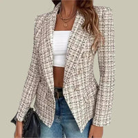 Womens Timeless Tweed Blazer for Effortless Elegance - Rebooters