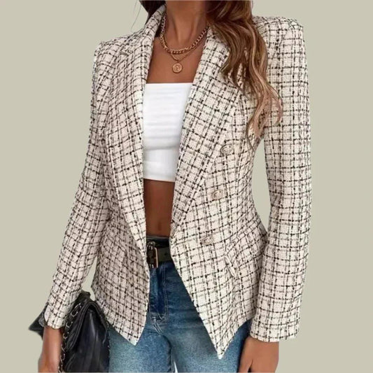 Womens Timeless Tweed Blazer for Effortless Elegance - Rebooters