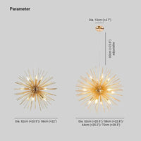 Star-Shaped Long Needle Gold Modern Chandelier for Home | Rebooters - Rebooters