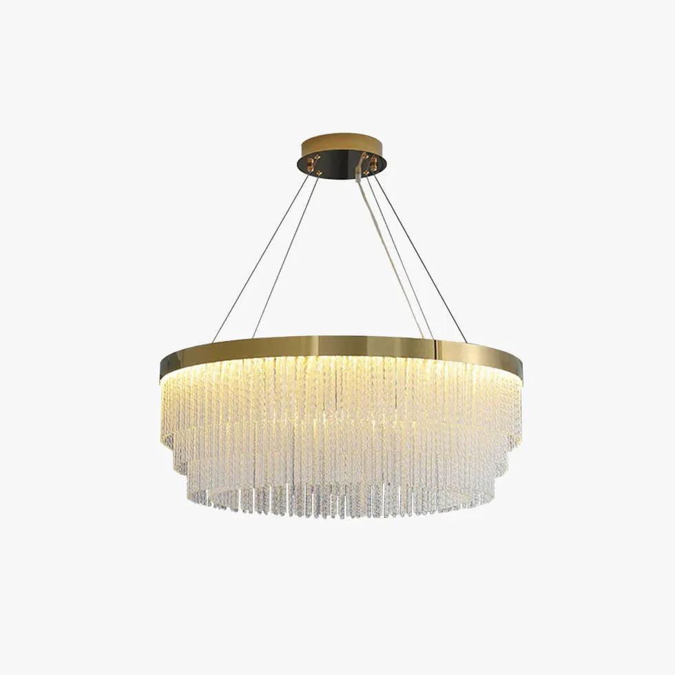 Crystal Tassel Gold Ring Pendant Chandelier for Indoor Use | Rebooters - Rebooters