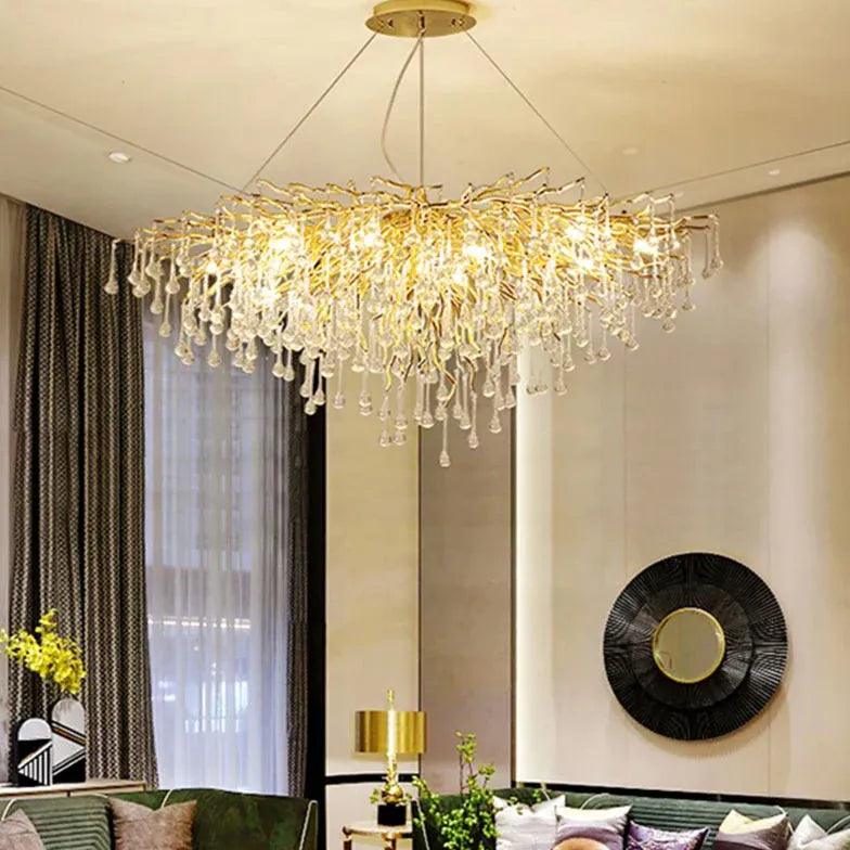 Branch-Shaped Crystal Luxury Living Room Pendant Light | Rebooters - Rebooters