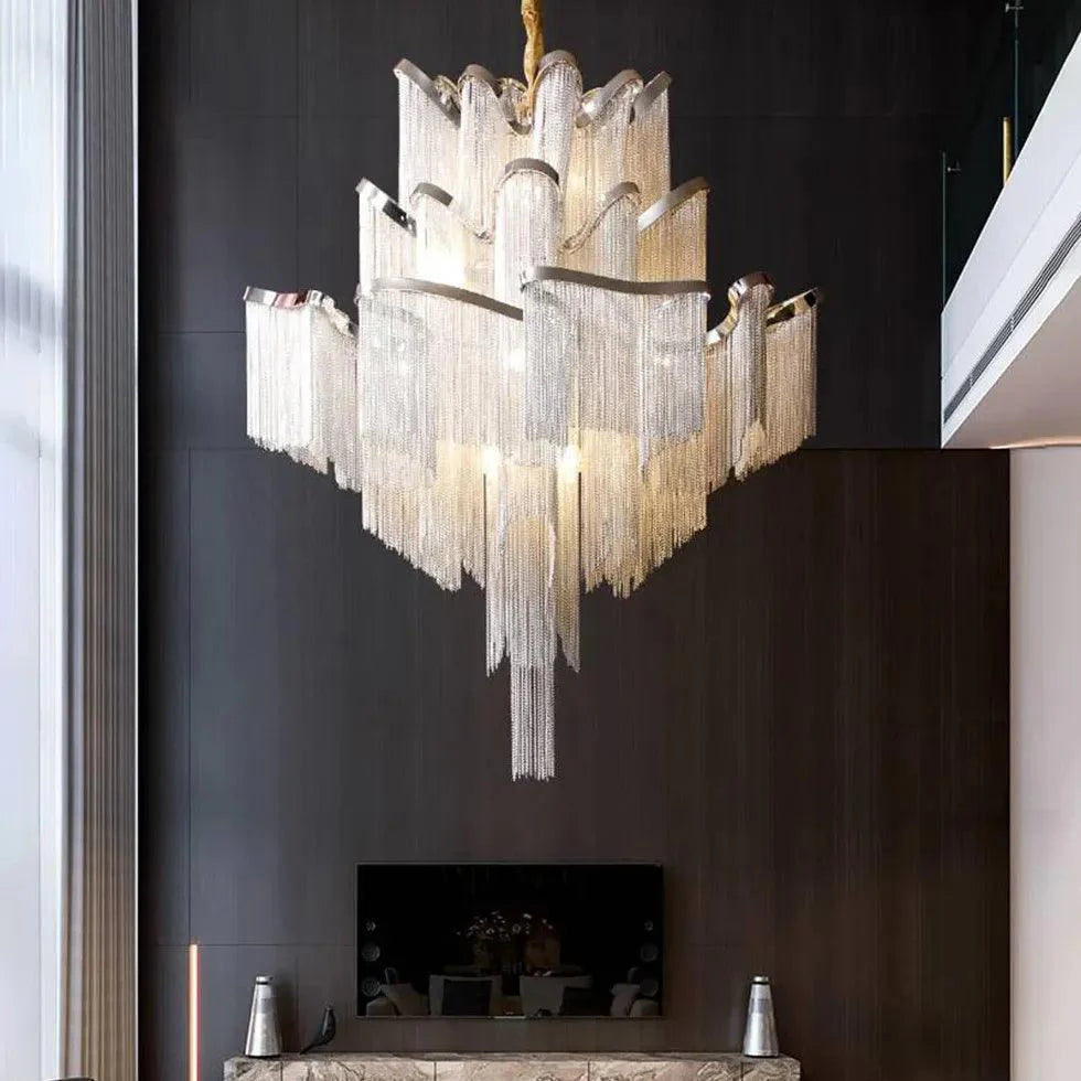 Silver Tassel Style Modern Luxury Pendant Light Chandelier | Rebooters - Rebooters