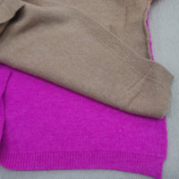 Womens Chic Colorblock Turtleneck Knit Sweater for Style - Rebooters