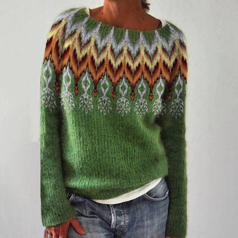 Womens Vibrant Fair Patterned Sweater for Cozy Style - Rebooters