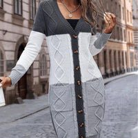 Womens Vibrant Color Block Knit Cardigan for Stylish Comfort - Rebooters