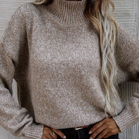 Womens Snug Beige Turtleneck Sweater for Ultimate Comfort - Rebooters