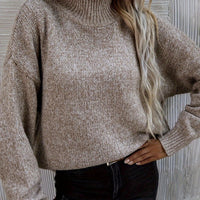 Womens Snug Beige Turtleneck Sweater for Ultimate Comfort - Rebooters