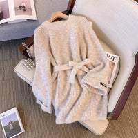 Womens Cozy Belted Knit Dress for Stylish Comfort - Rebooters -Women's Dresses
