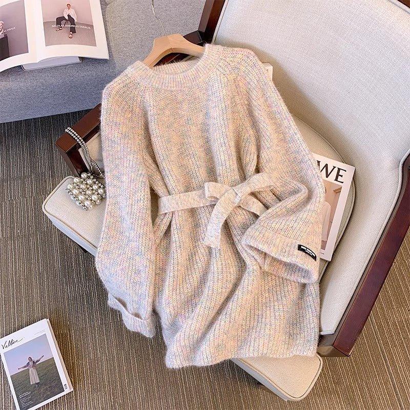 Womens Cozy Belted Knit Dress for Stylish Comfort - Rebooters -Women's Dresses