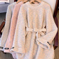 Womens Cozy Belted Knit Dress for Stylish Comfort - Rebooters -Women's Dresses