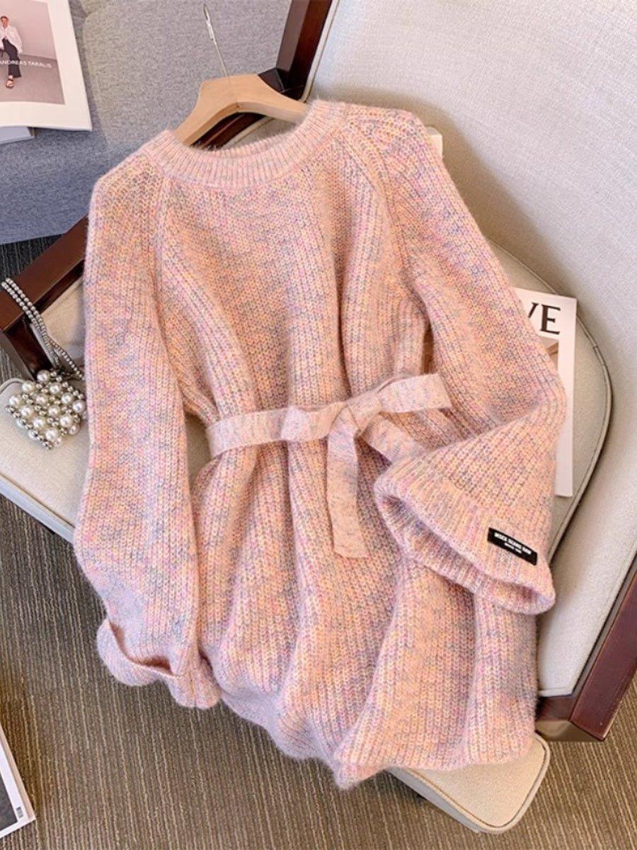 Womens Cozy Belted Knit Dress for Stylish Comfort - Rebooters -Women's Dresses