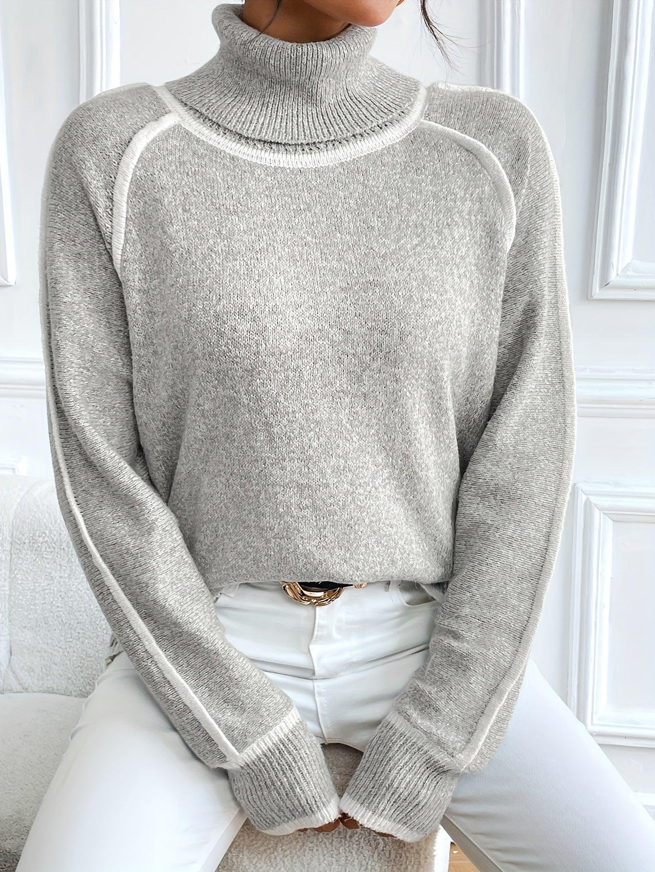Womens Snug and Stylish Turtleneck Sweater for All Day Comfort - Rebooters