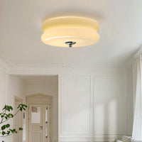 White Round Vintage Porch Ceiling Light Fixture for Elegance - Rebooters