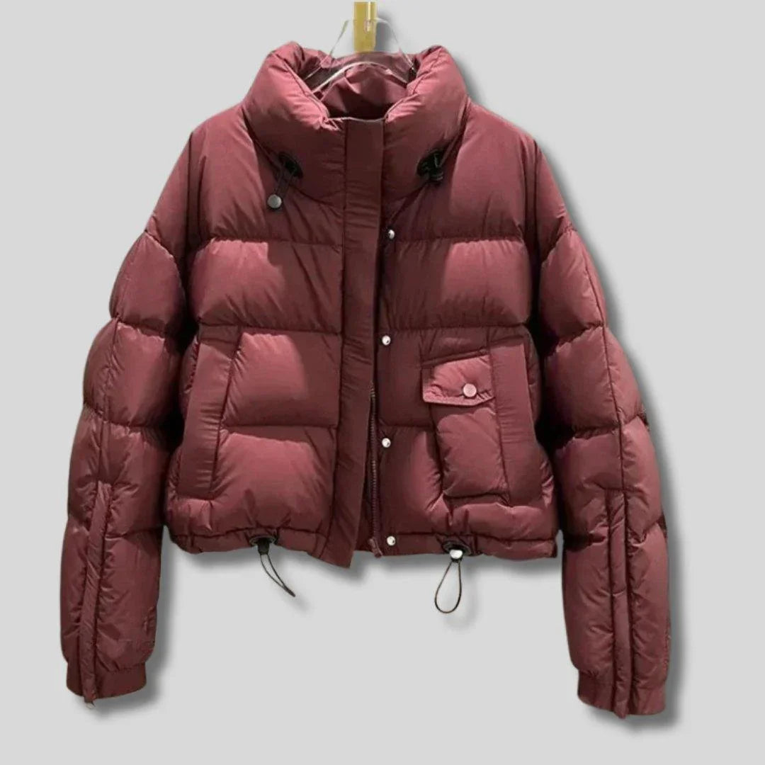 Womens Chic Cropped Puffer Jacket for Stylish Warmth - Rebooters