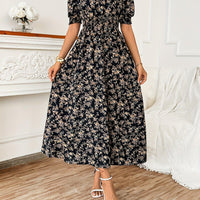 Floral Print Maxi Dress with Puff Sleeves for Women Rebooters Maxi Women's Dresses