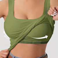 Ribbed Crop Tank Top With Built-In Support For Women Rebooters Womens Shirts