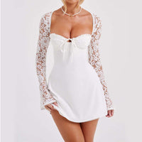Women's Corset Lace Long Sleeve Dress for Elegant Style - Rebooters