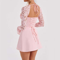 Women's Corset Lace Long Sleeve Dress for Elegant Style - Rebooters