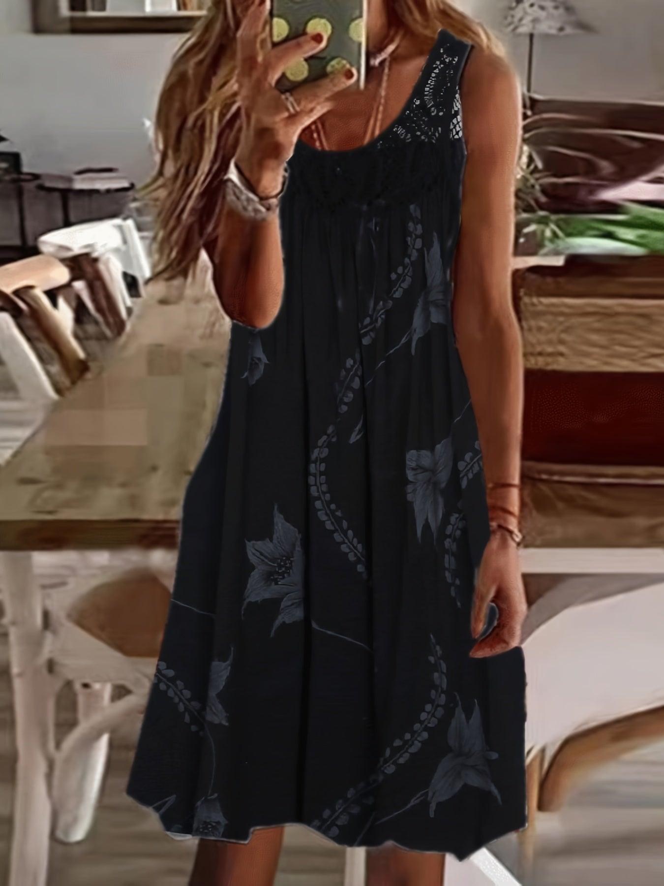 Paola Women's Floral Print Maxi Tank Dress for Effortless Style - Rebooters -Women's Dresses
