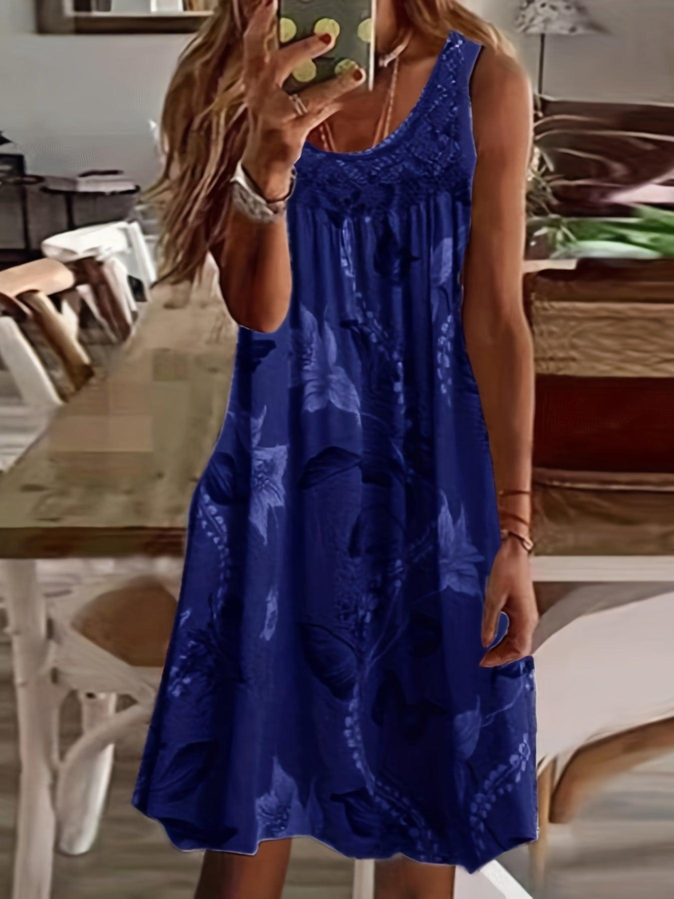 Paola Women's Floral Print Maxi Tank Dress for Effortless Style - Rebooters -Women's Dresses