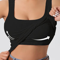 Ribbed Crop Tank Top With Built-In Support For Women Rebooters Womens Shirts