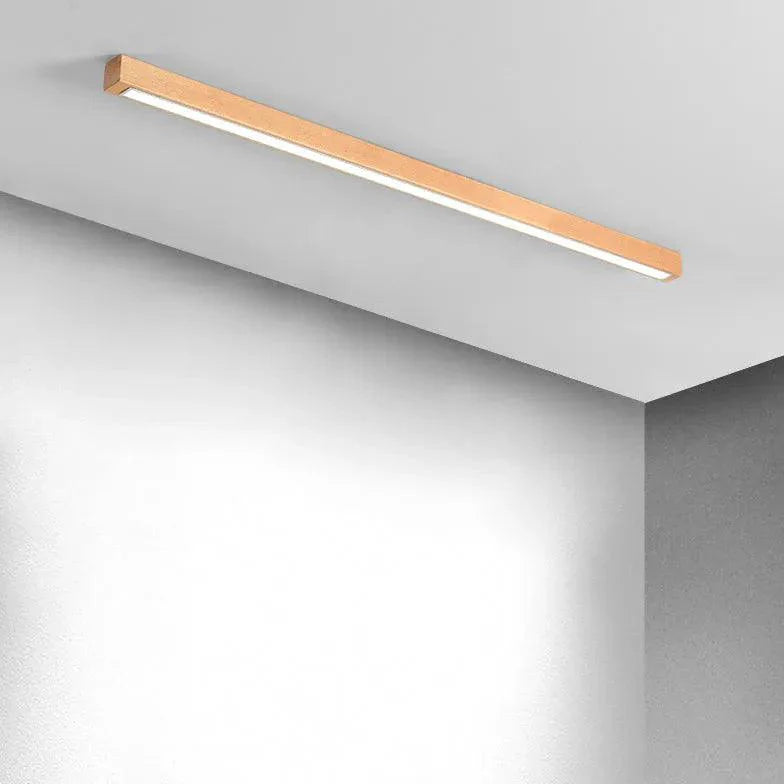 Rectangular LED Wooden Hallway Ceiling Light for Indoor Use - Rebooters