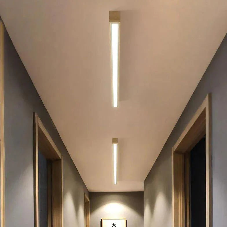 Rectangular LED Wooden Hallway Ceiling Light for Indoor Use - Rebooters