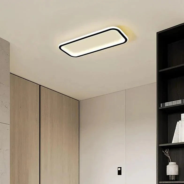 Rounded Corners Black Modern Flush Ceiling Lights Fixture - Rebooters