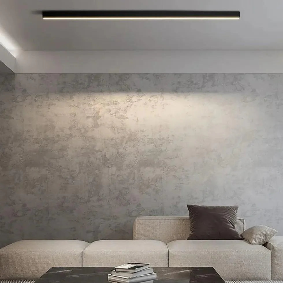 Long Linear Black Flush Ceiling Lights for Modern Spaces - Rebooters