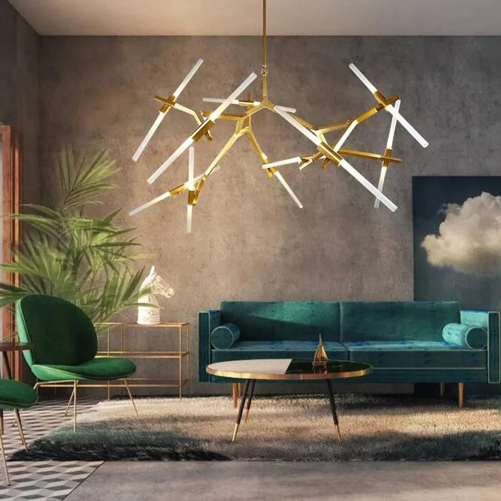 Multi-Rod Modern LED Chandelier Light for Indoor Spaces | Rebooters - Rebooters