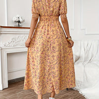 Floral Print Maxi Dress with Puff Sleeves for Women Rebooters Maxi Women's Dresses