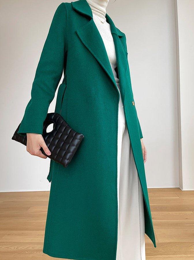 Womens Chic Belted Overcoat for Stylish Everyday Wear - Rebooters